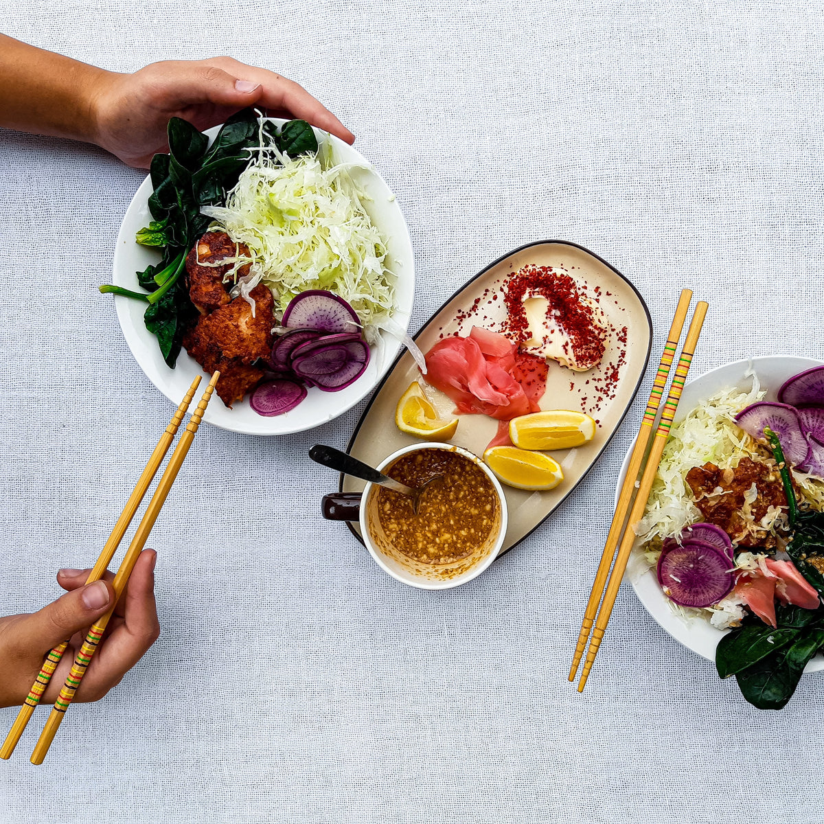 Karaage Chicken Donburi with Homemade Sesame Dressing – Untamed Earth Organic Farm