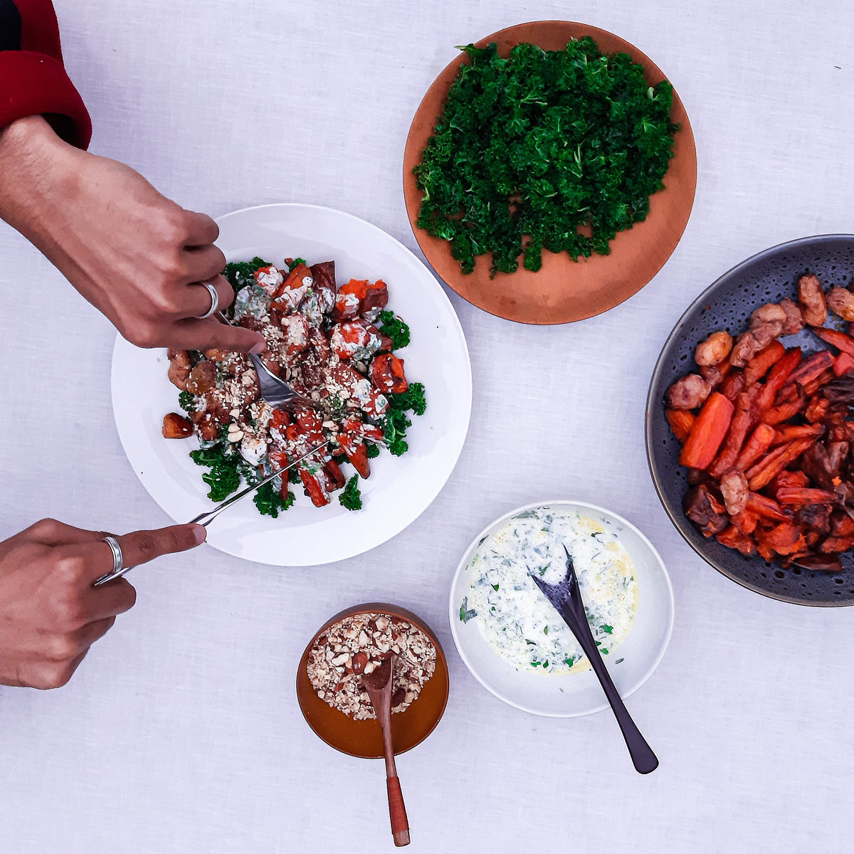 Maple Roasted Vege Salad with Yoghurt Dressing and Dukkah – Untamed Earth Organic Farm